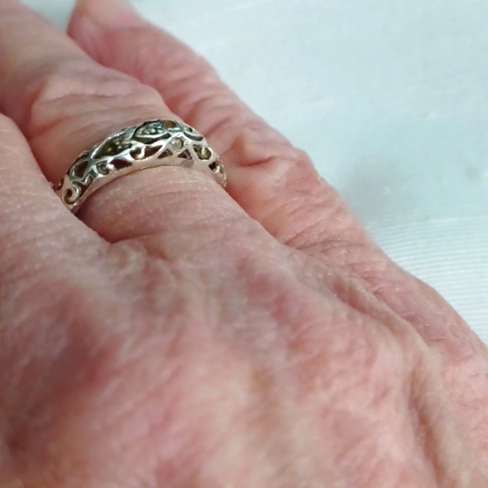 9.25 Sterling Silver Womans  Open  Ring sz‎ 8.5